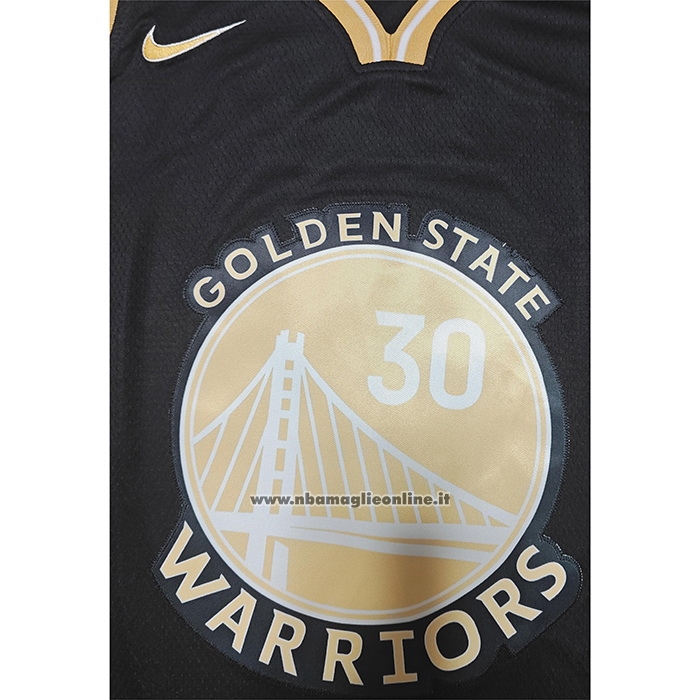 Maglia Golden State Warriors Stephen Curry #30 Select Series Or Nero